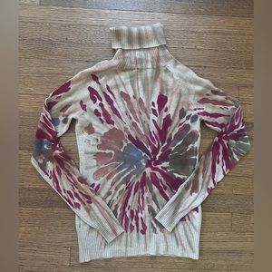Beautiful Tie Dye 100% Cashmere Turtleneck